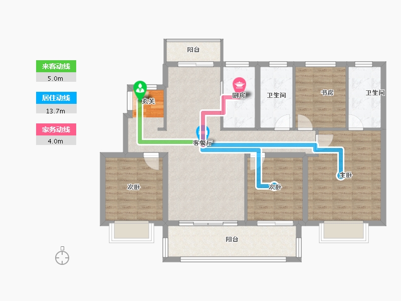 江苏省-南京市-固城湖金茂逸墅-102.09-户型库-动静线