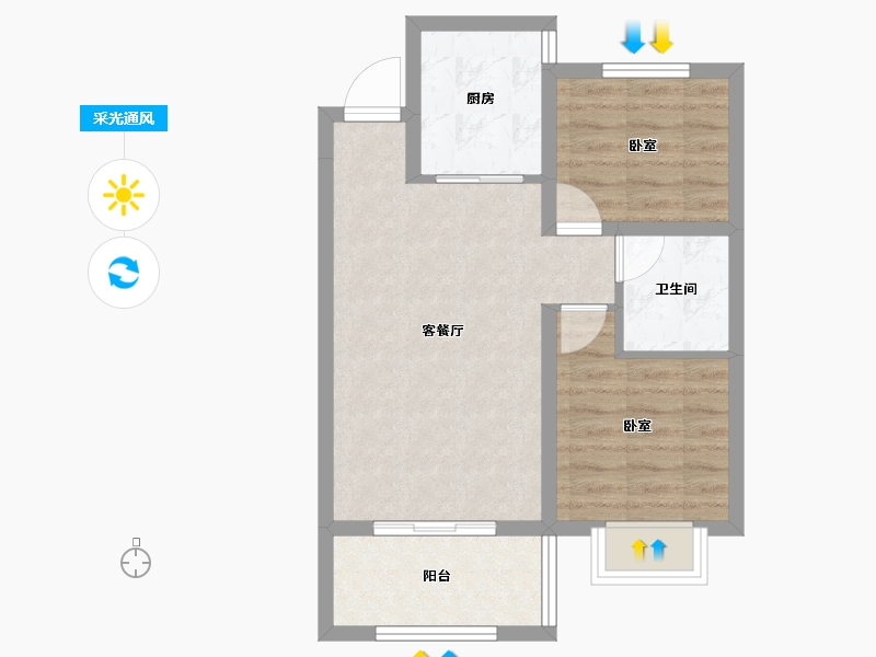 山西省-太原市-新希望花园-55.15-户型库-采光通风