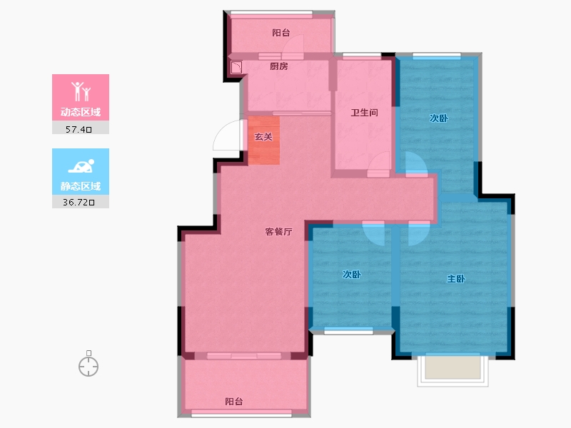 江苏省-南京市-橡树城-83.00-户型库-动静分区