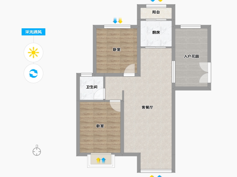 辽宁省-葫芦岛市-首开·国风海岸-70.12-户型库-采光通风