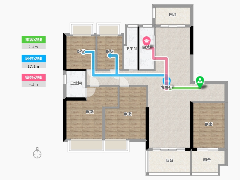 广西壮族自治区-玉林市-北流碧桂园十里江湾-116.54-户型库-动静线