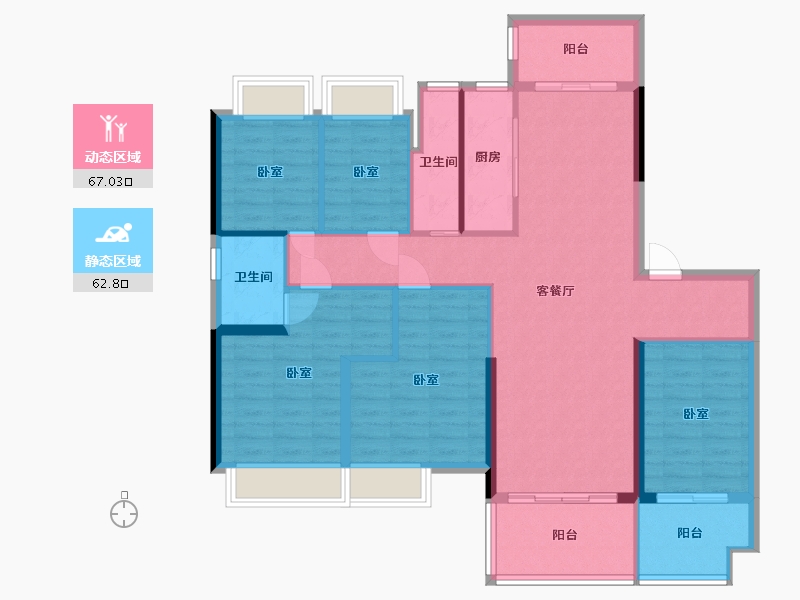 广西壮族自治区-玉林市-北流碧桂园十里江湾-116.54-户型库-动静分区