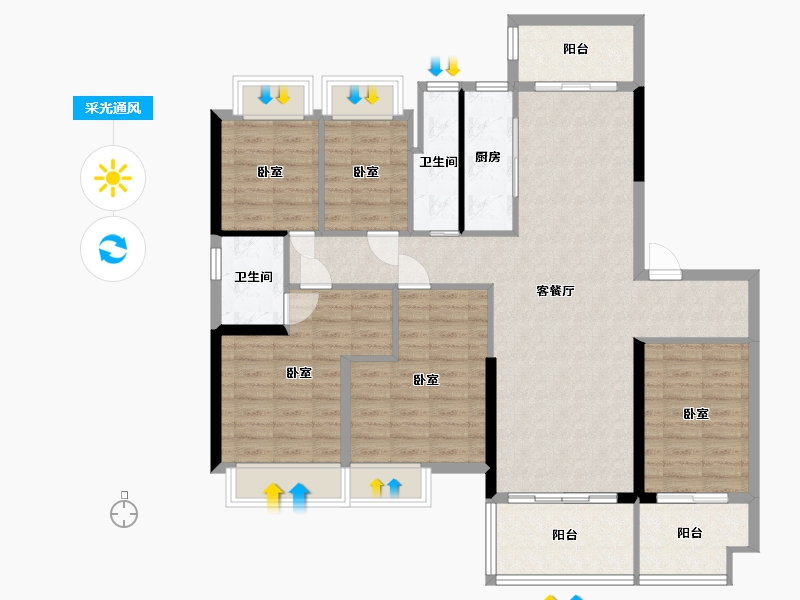 广西壮族自治区-玉林市-北流碧桂园十里江湾-116.54-户型库-采光通风