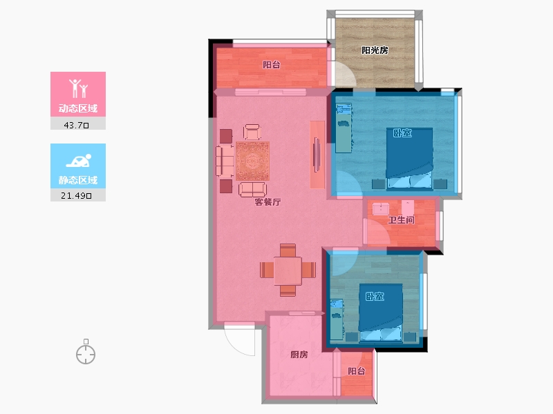 四川省-南充市-御景台-63.15-户型库-动静分区