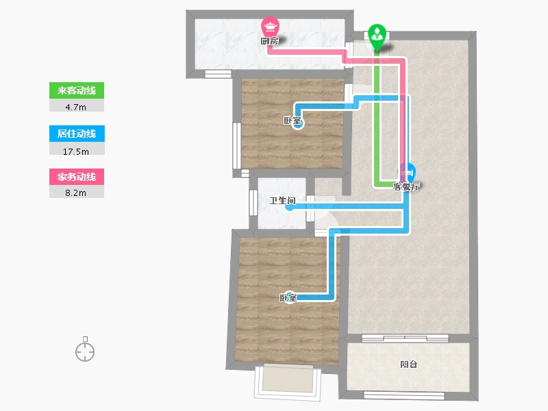 陕西省-西安市-清渭公馆-70.26-户型库-动静线