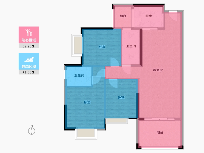 广西壮族自治区-玉林市-万昌东方巴黎湖岸-93.68-户型库-动静分区