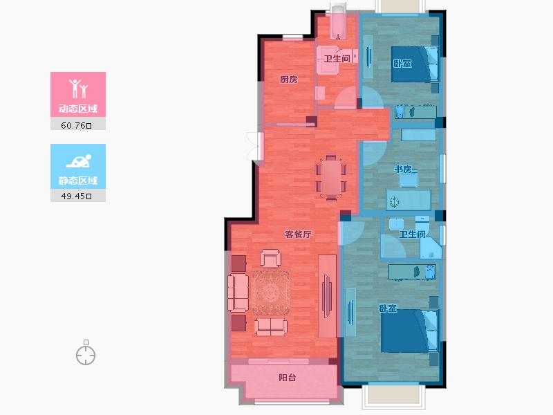 江苏省-南京市-御沁园三期-99.00-户型库-动静分区