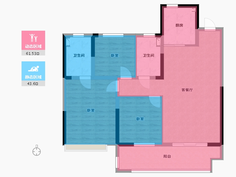 江苏省-常州市-中梁中南拾光印-94.00-户型库-动静分区