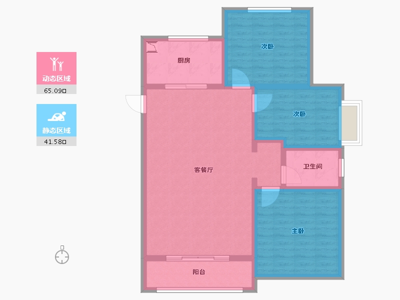 陕西省-榆林市-易信·春风棠樾-95.83-户型库-动静分区