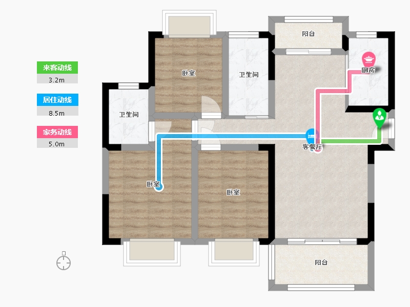 江西省-抚州市-临川新天地-81.80-户型库-动静线