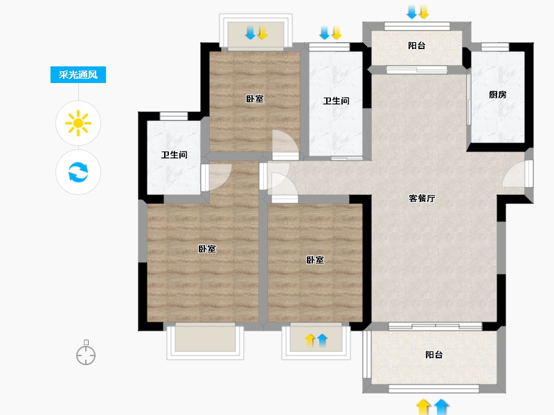 江西省-抚州市-临川新天地-81.80-户型库-采光通风