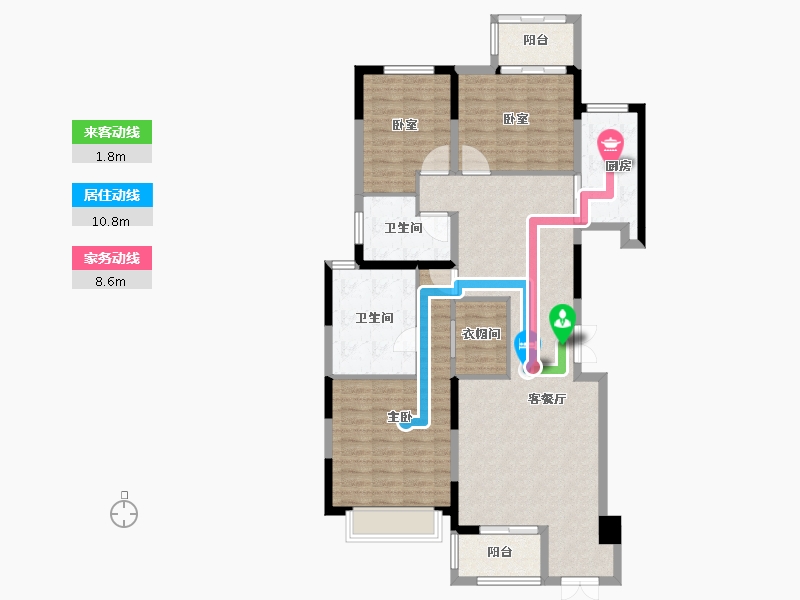 陕西省-西安市-天地源大都会-115.83-户型库-动静线