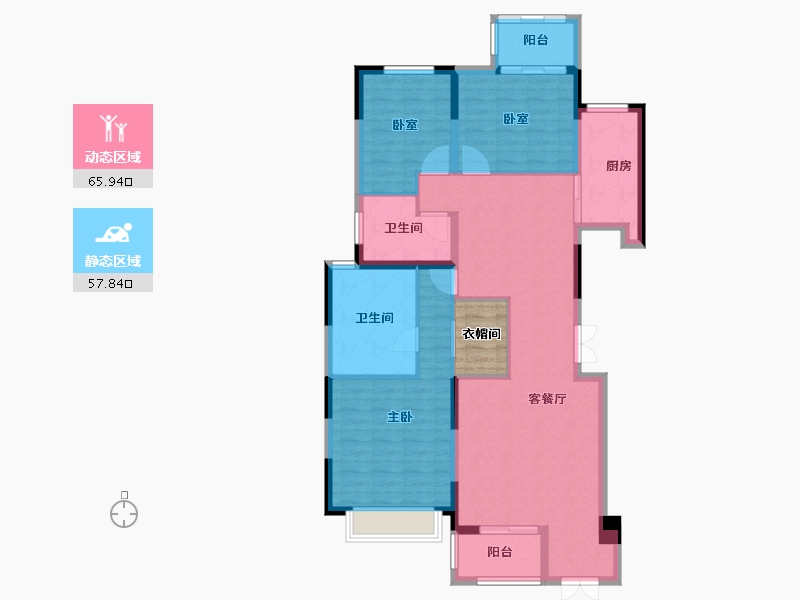 陕西省-西安市-天地源大都会-115.83-户型库-动静分区