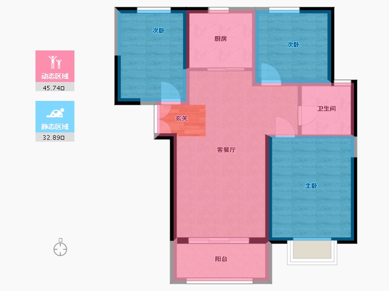 甘肃省-兰州市-兰高金都城-70.24-户型库-动静分区