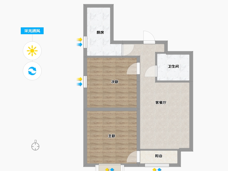 陕西省-西安市-林河世家-70.00-户型库-采光通风