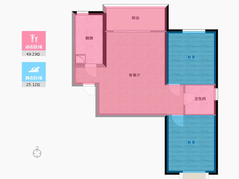 甘肃省-兰州市-中新家园-66.39-户型库-动静分区