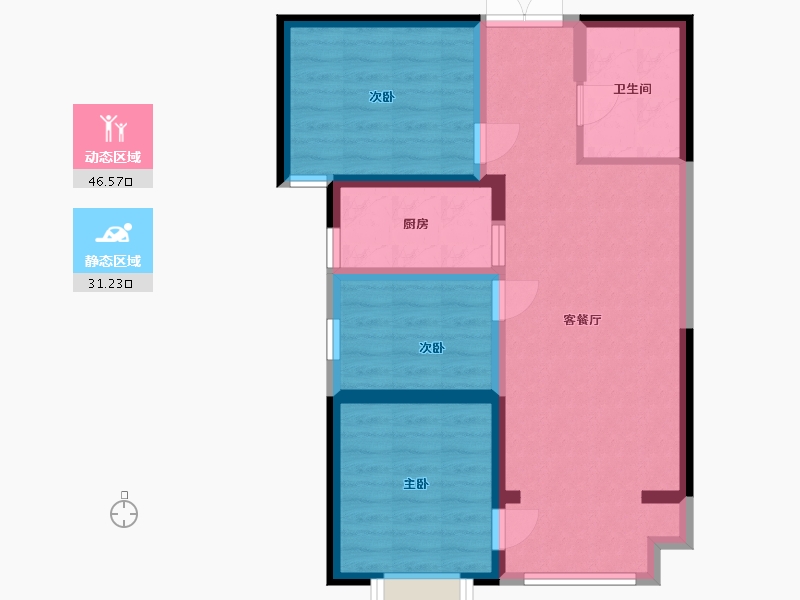 甘肃省-兰州市-兰高金都城-68.95-户型库-动静分区