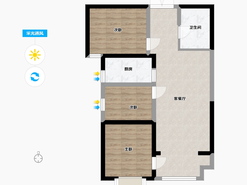 甘肃省-兰州市-兰高金都城-68.95-户型库-采光通风