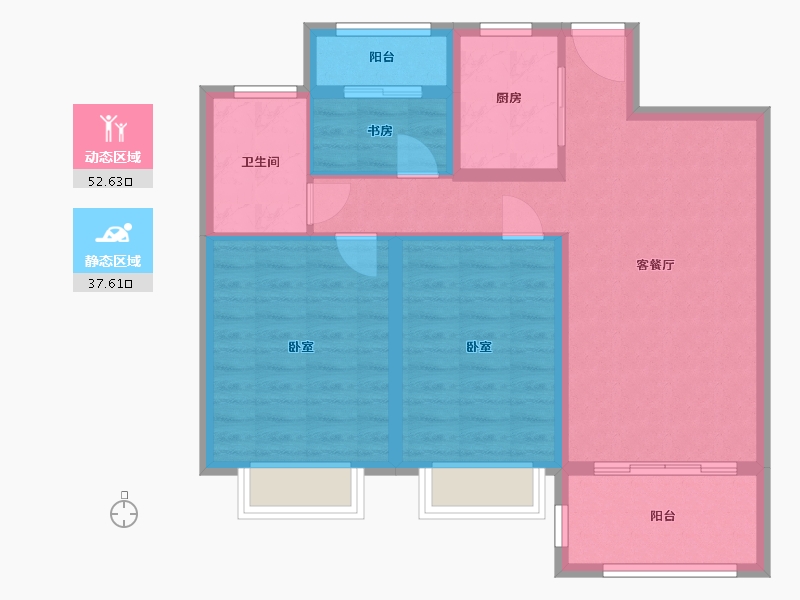 江西省-抚州市-荣安才子府-80.73-户型库-动静分区