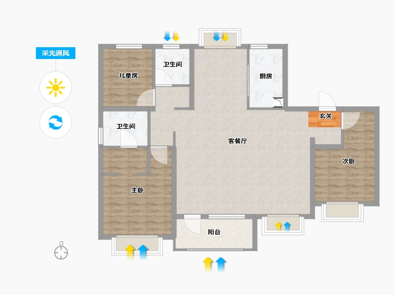 江苏省-南京市-颐居朗诗紫熙府-114.00-户型库-采光通风