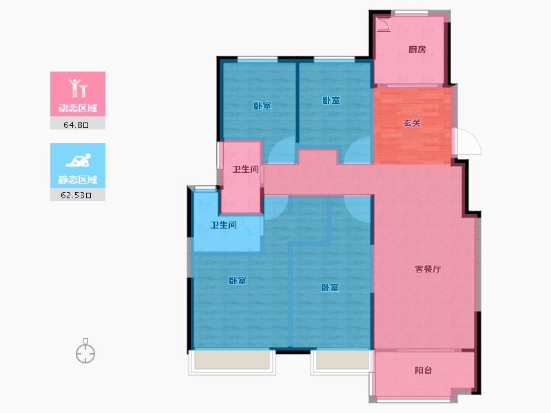 江苏省-徐州市-美的云熙府-116.01-户型库-动静分区