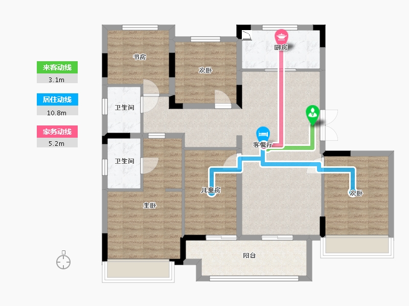 江苏省-苏州市-光明香樟园-112.80-户型库-动静线