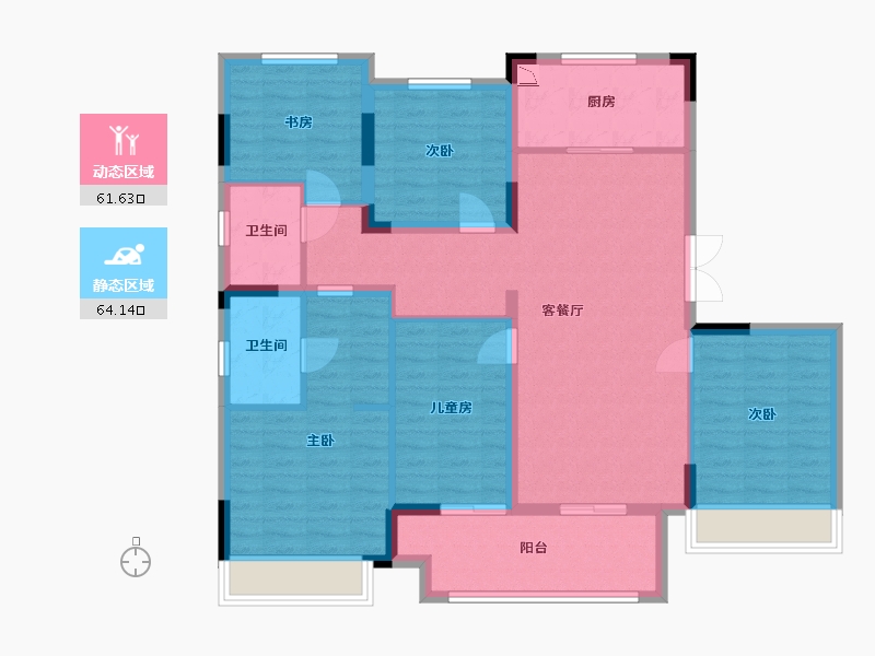 江苏省-苏州市-光明香樟园-112.80-户型库-动静分区