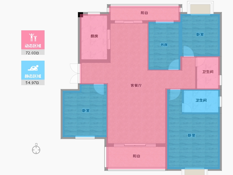 云南省-楚雄彝族自治州-格林天城-114.77-户型库-动静分区