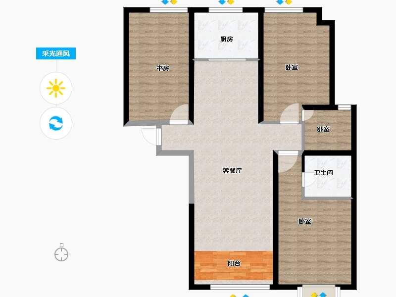 甘肃省-兰州市-普天格兰绿都-109.01-户型库-采光通风