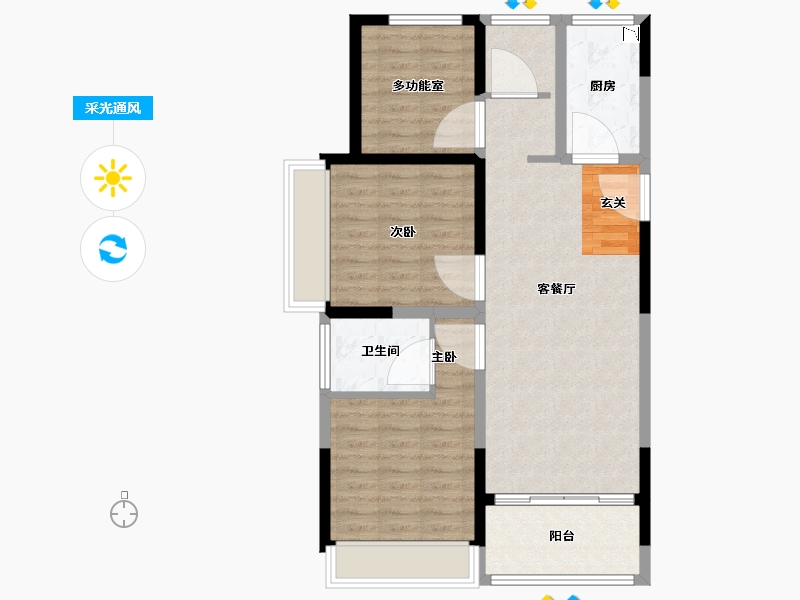 江苏省-南京市-明发北站中心-79.84-户型库-采光通风