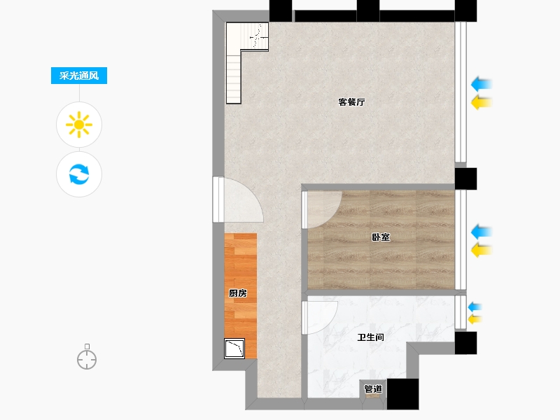 江苏省-无锡市-俊发SOHO俊园-35.00-户型库-采光通风