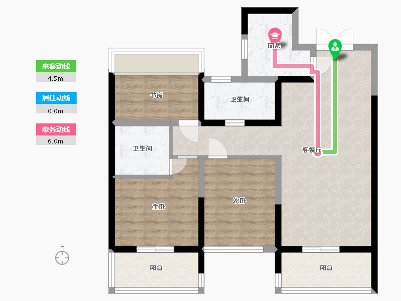 甘肃省-兰州市-文鑫时代星空-84.61-户型库-动静线