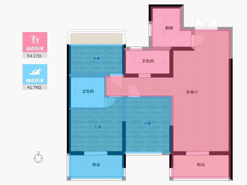 甘肃省-兰州市-文鑫时代星空-84.61-户型库-动静分区