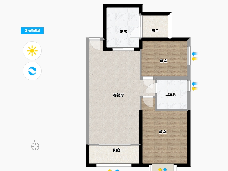 甘肃省-兰州市-中新家园-75.02-户型库-采光通风