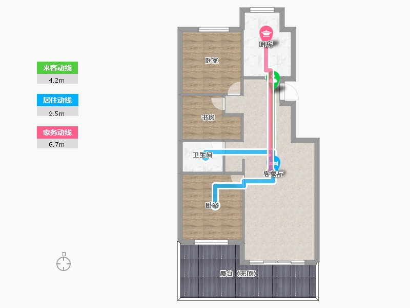 辽宁省-葫芦岛市-恒嘉渤海御景-85.58-户型库-动静线