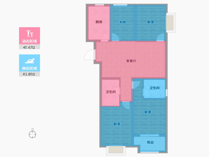 山西省-太原市-新希望花园-96.09-户型库-动静分区