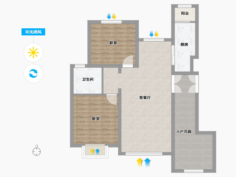 辽宁省-葫芦岛市-首开·国风海岸-80.81-户型库-采光通风