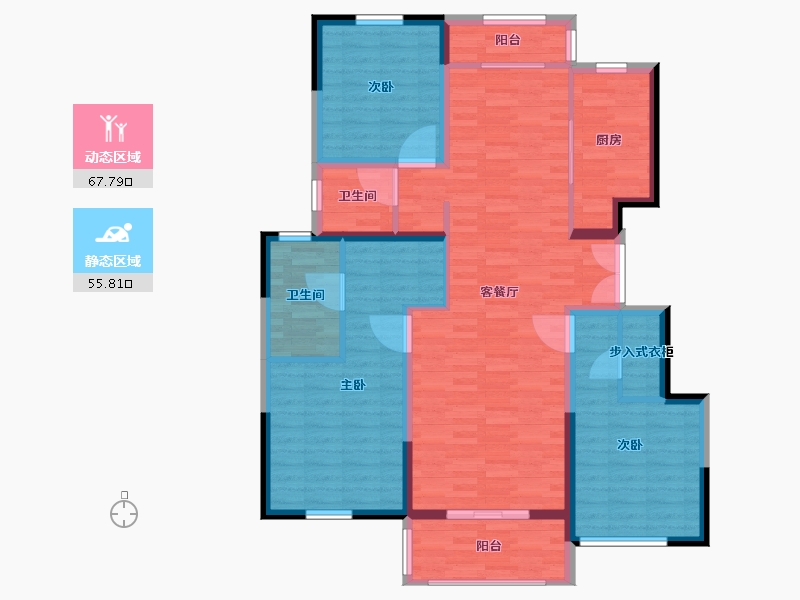 陕西省-西安市-红星紫御半山-110.92-户型库-动静分区