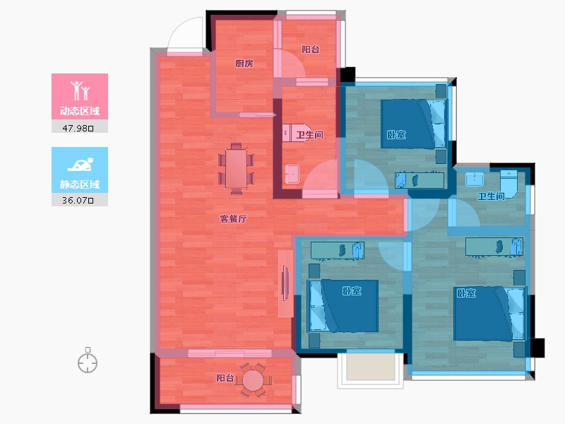 四川省-南充市-御景台-73.76-户型库-动静分区