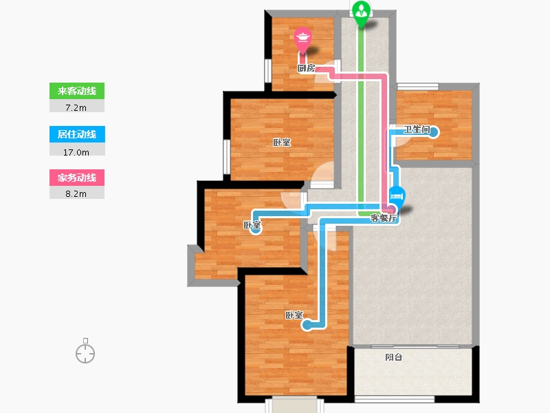 甘肃省-兰州市-长城嘉峪苑-89.21-户型库-动静线