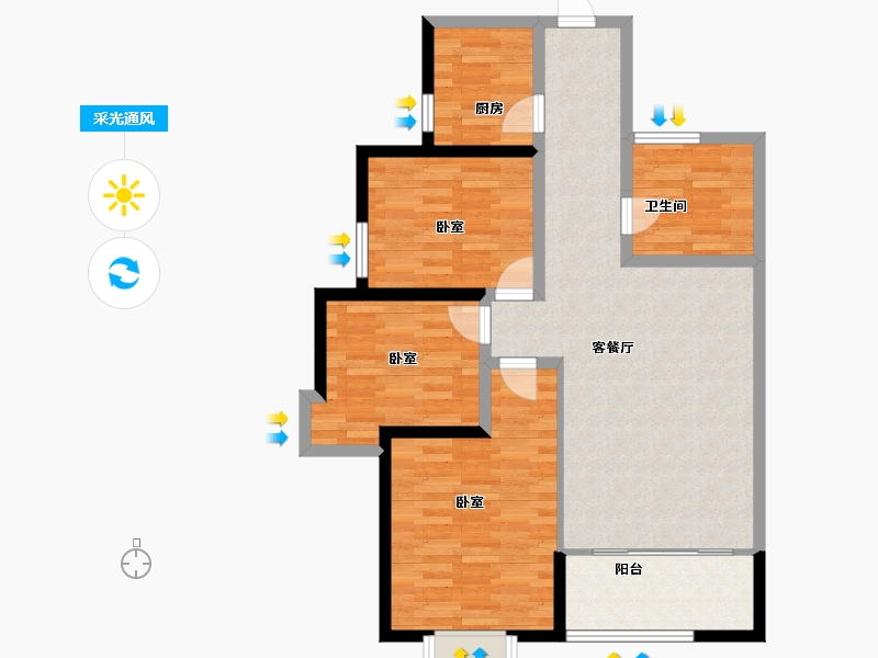 甘肃省-兰州市-长城嘉峪苑-89.21-户型库-采光通风