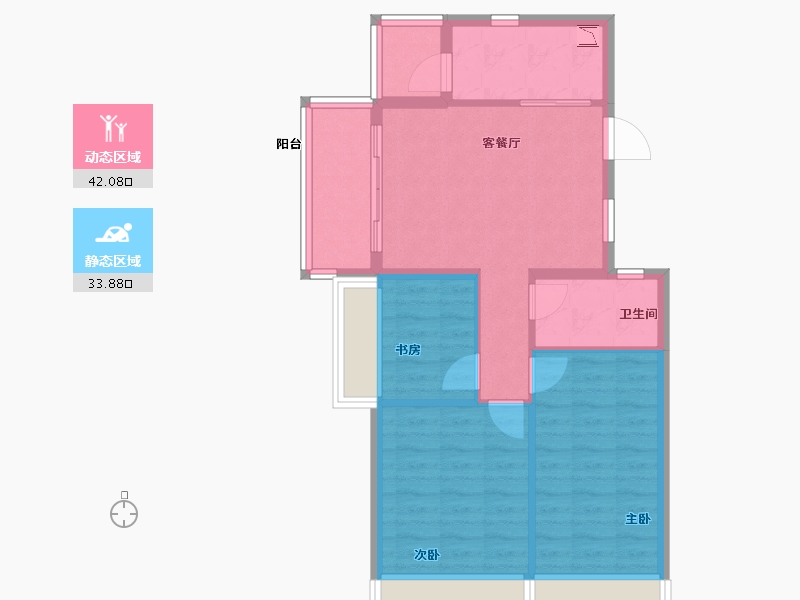 江苏省-南京市-碧桂园凤凰城-67.99-户型库-动静分区