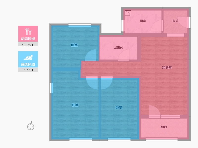 辽宁省-葫芦岛市-比基尼小镇-68.05-户型库-动静分区