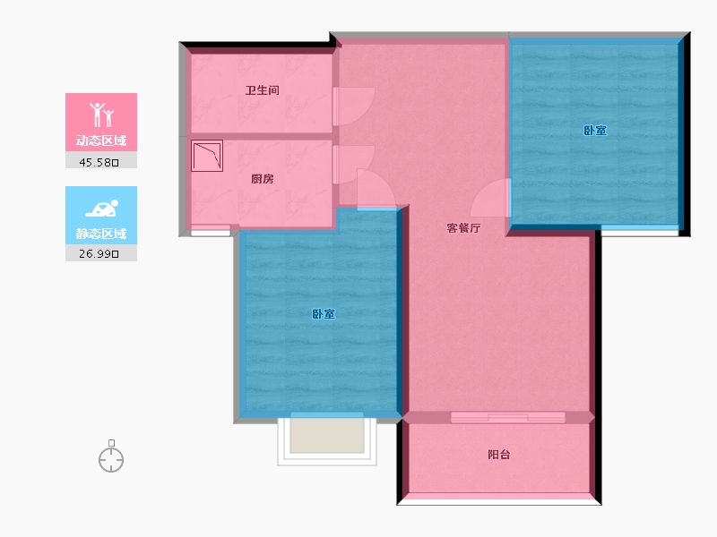 甘肃省-兰州市-中新家园-64.63-户型库-动静分区