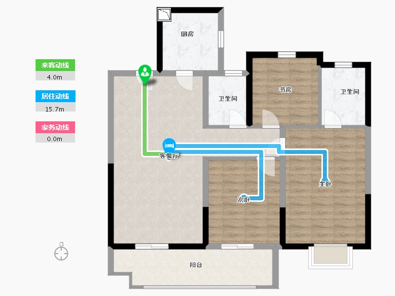 江苏省-徐州市-华建溪棠-95.09-户型库-动静线