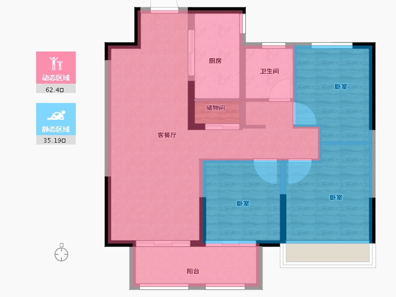 江苏省-徐州市-中昂·博观-88.00-户型库-动静分区