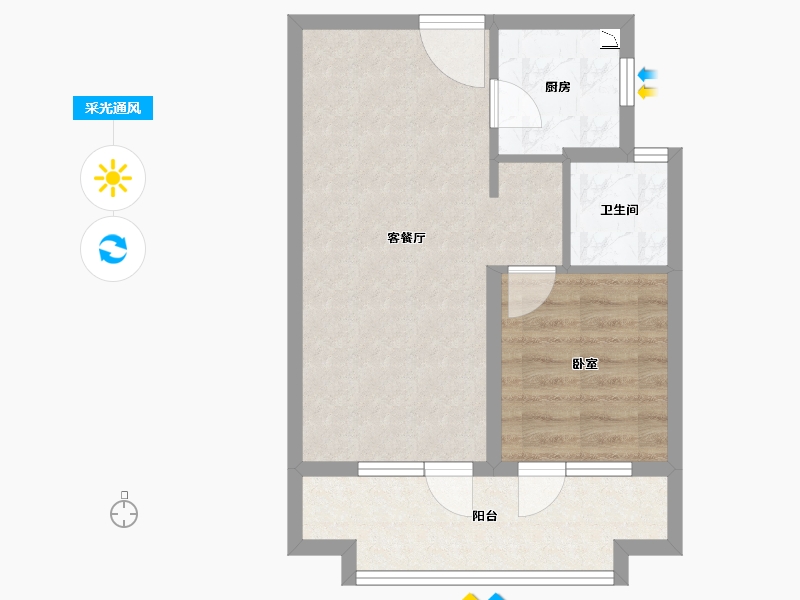 辽宁省-葫芦岛市-恒泰·时间海-48.91-户型库-采光通风