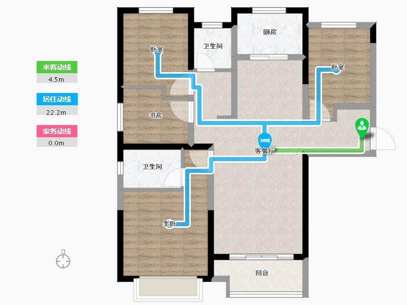 陕西省-西安市-鑫苑·又一程臻境-92.55-户型库-动静线