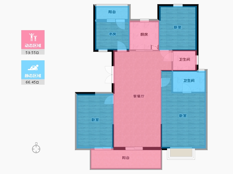 陕西省-西安市-紫薇铂樾府-115.50-户型库-动静分区