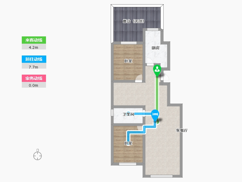 辽宁省-葫芦岛市-恒嘉渤海御景-76.33-户型库-动静线